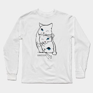 Three Playful Stacked Kittens: A Tower of Cuteness Long Sleeve T-Shirt